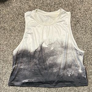 Born Primitive Gray and White Crop Graphic Muscle Tee